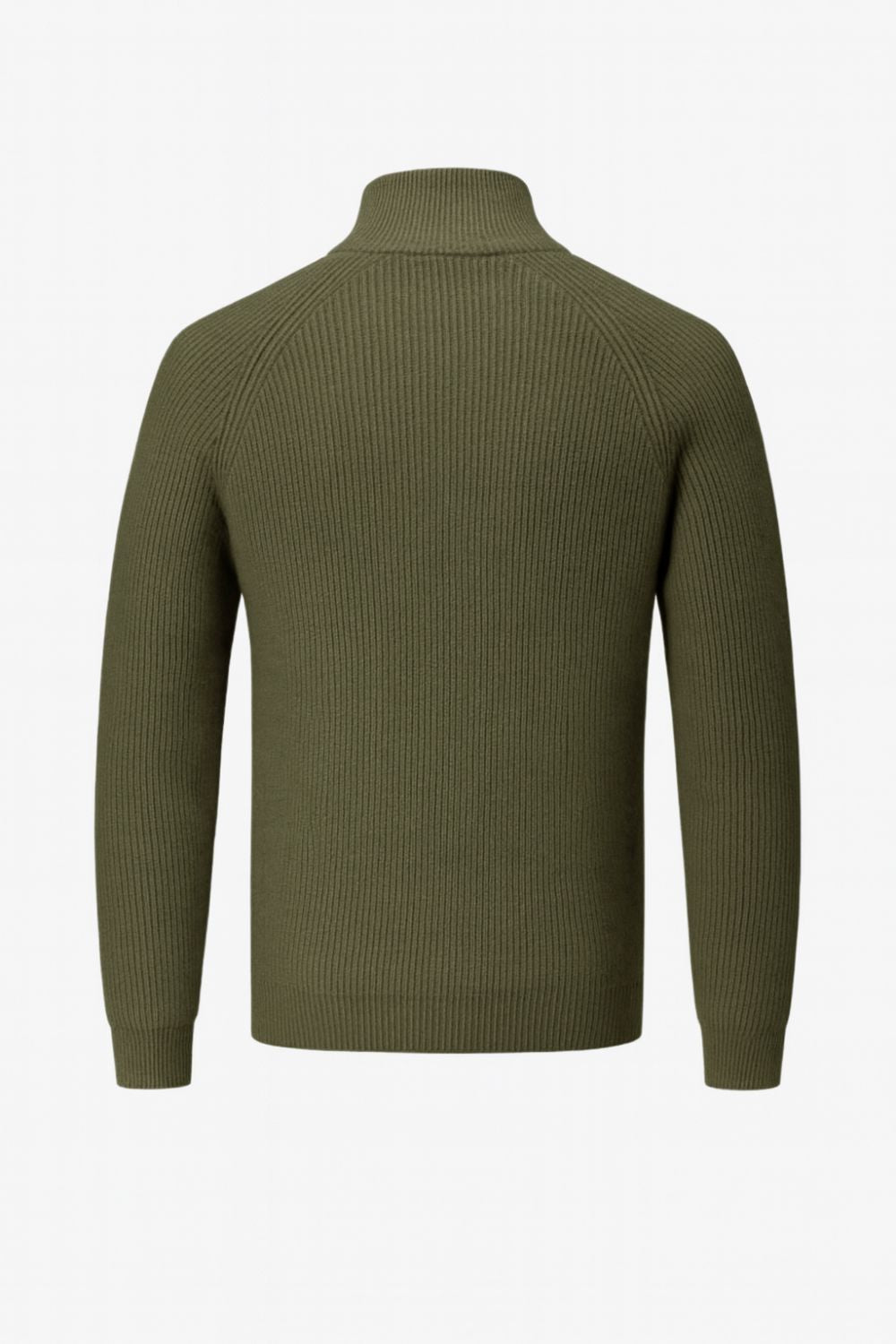 Olive Zip-Up Knit Jacket