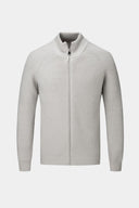 Gray Zip-Up Knit Jacket