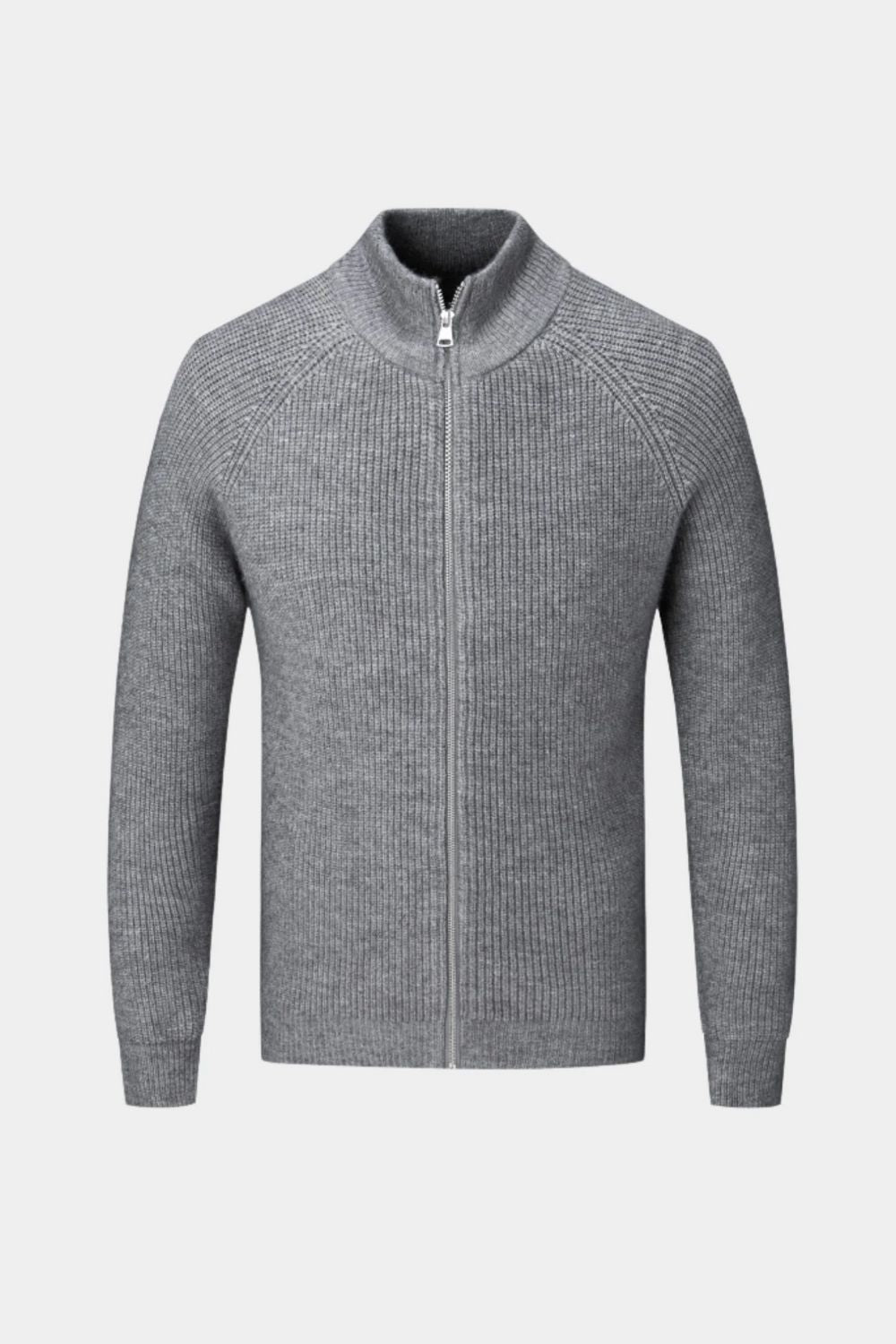 Graphite Zip-Up Knit Jacket