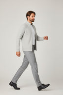 Gray Zip-Up Knit Jacket