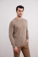 Light Taupe Mélange Cashmere Crewneck
