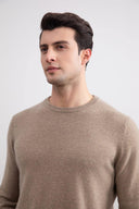 Light Taupe Mélange Cashmere Crewneck