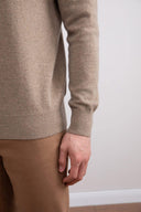 Light Taupe Mélange Cashmere Crewneck