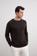 Dark Brown Cham Crewneck Sweater