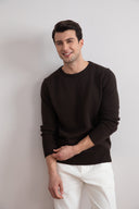 Dark Brown Cham Crewneck Sweater