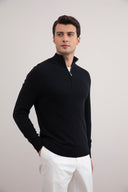 Black Half-Zip Sweater