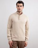 Beige Winter Button Sweater