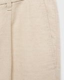 Cotton and linen blend trousers with drawstrings - beige