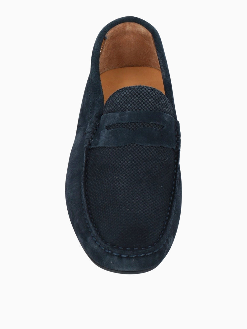 Navy Boat Suede loafers