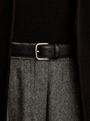 Silver trouser belt - black