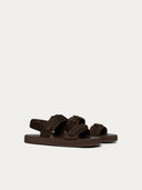 Suede Strappy Sandals Dark chocolate