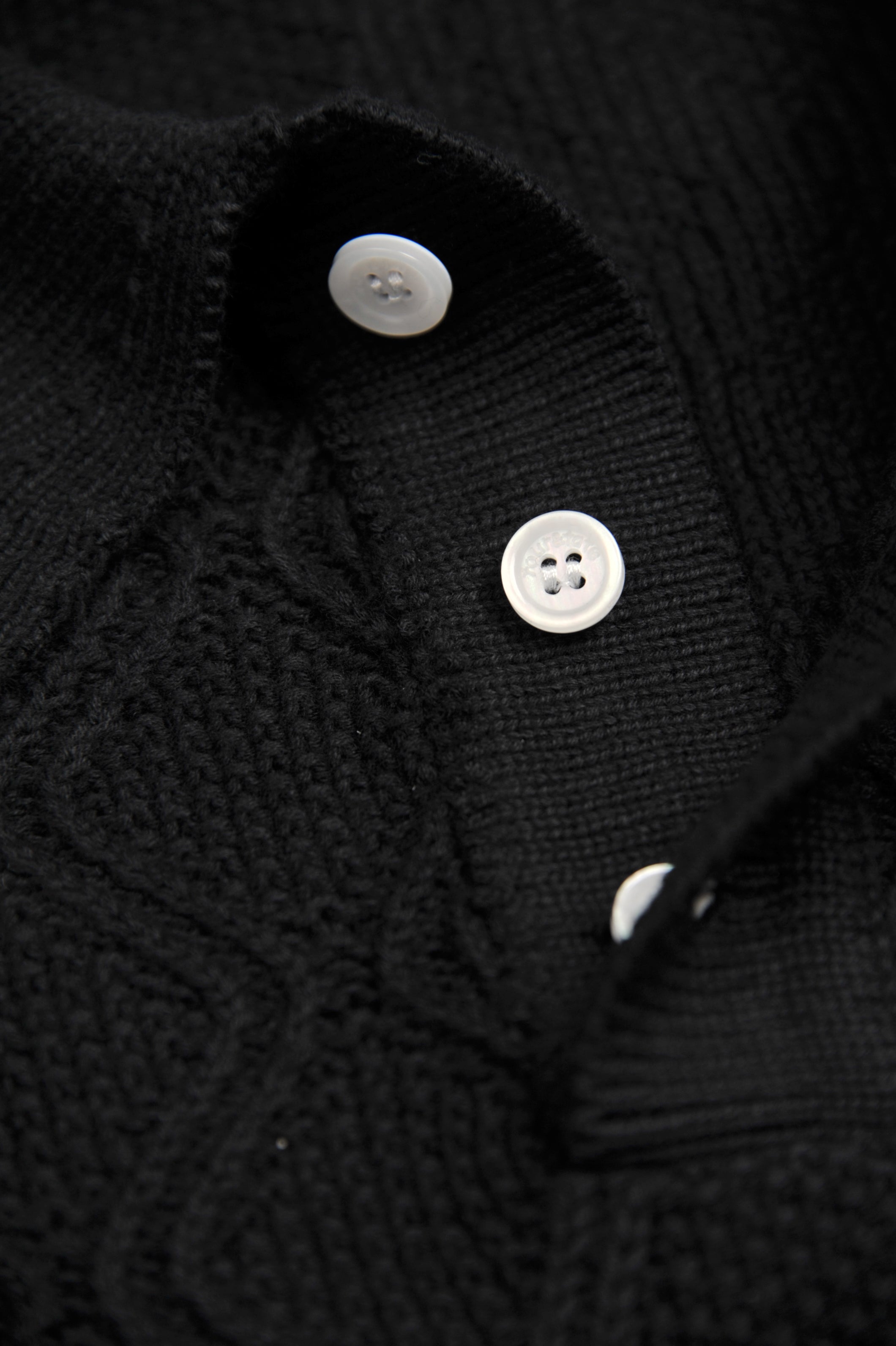 Black Honeycomb Polo Sweater