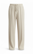 Men’s Relaxed Fit Pleated Trousers – Smart Drawstring Pants with Elastic Waist