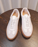 Leather & Suede Low Sneakers with Gum Sole