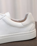 Leather & Suede Low-Top Sneakers with Contrast Sole