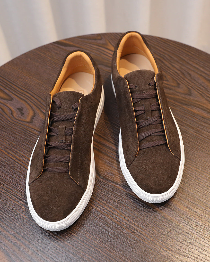 The Softey Suede Low Sneakers - brown