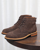 The Brogue Suede Zip Boots