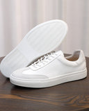 Leather & Suede Low-Top Sneakers with Contrast Sole