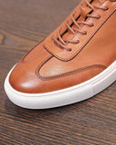 Leather & Suede Low Sneakers with Gum Sole