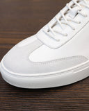Leather & Suede Low-Top Sneakers with Contrast Sole
