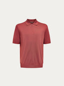 Silk and cotton polo jumper Terracotta