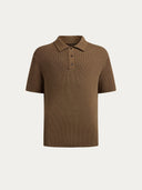 Cotton and linen polo shirt Mocca