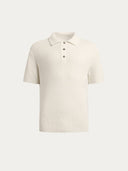 Cotton and linen polo shirt Milk