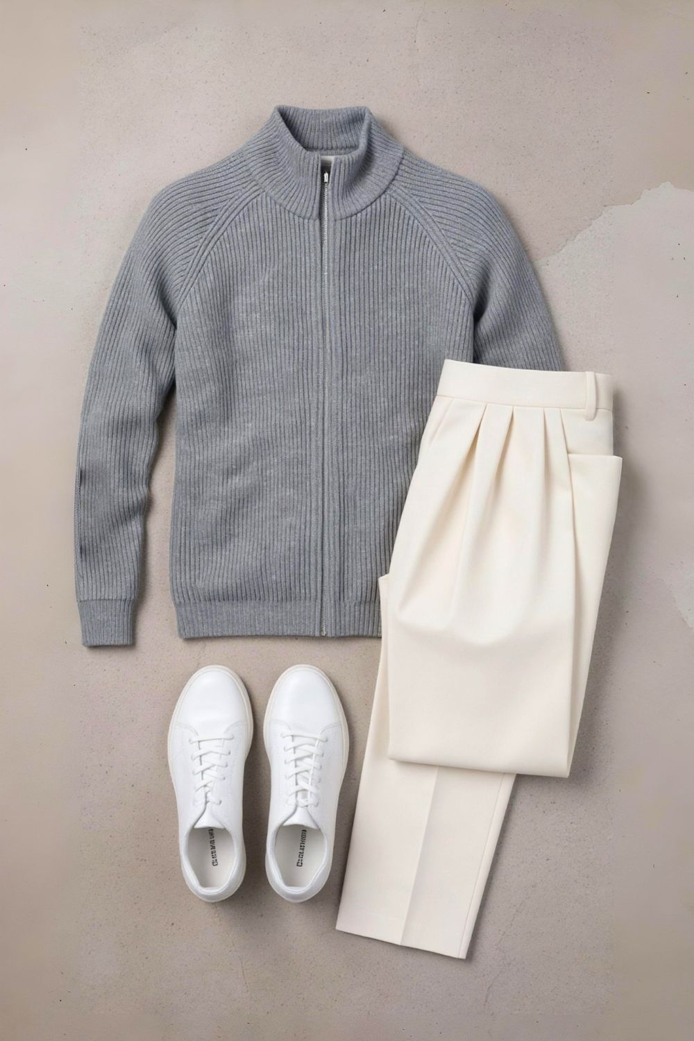 Graphite Zip-Up Knit Jacket